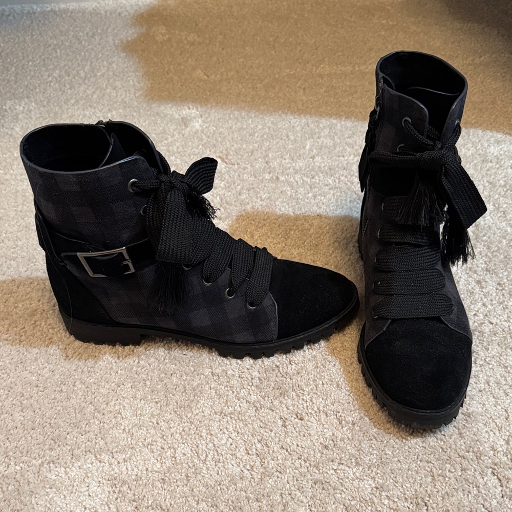 Splendid Celine Combat Boot Blue/Black 7